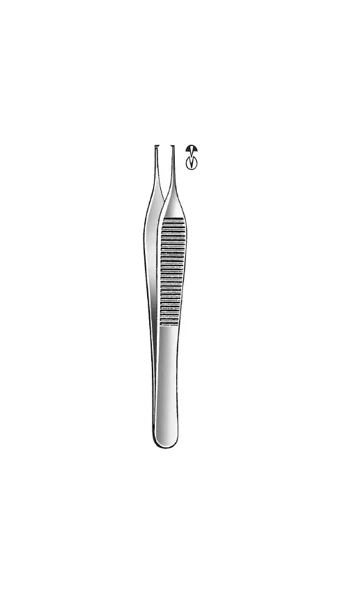 Fine Surgical - GS-50-325 - Tissue Forceps Adson 4-3/4 Inch Length Mid Grade Stainless Steel Nonlocking Thumb Handle Straight 1 X 2 Teeth