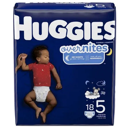 Kimberly Clark - Huggies Overnites - 49540 -  Unisex Baby Diaper  Size 5 Disposable Heavy Absorbency