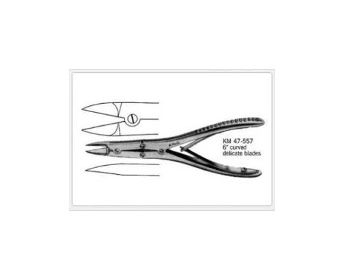 Teleflex Medical - KMedic - KM47557 - Bone Cutting Forceps Kmedic Kleinert-kurtz 5-1/2 Inch Length Surgical Grade Stainless Steel Nonsterile Spring Grip Handle Curved Delicate