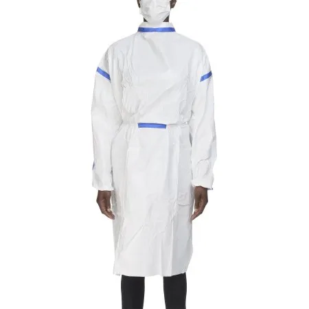 TrueCare Biomedix - TCBA54ST-R - Chemotherapy Procedure Gown One Size Fits Most White Sterile ASTM F739-12 Disposable