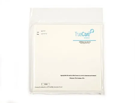 TrueCare Biomedix - TCBWIP09SP-20 - Cleanroom Wipe Iso Class 5 White Sterile Cellulose Blend 9 X 9 Inch Disposable