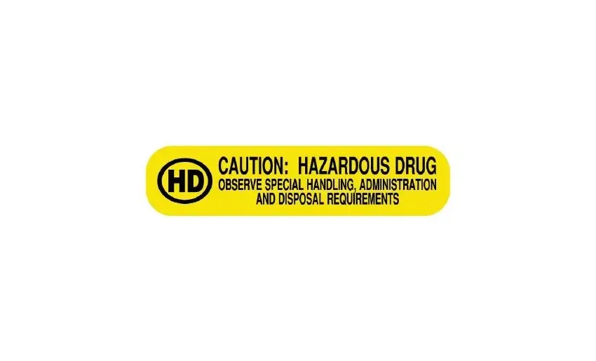 United Ad Label - UAL - ULRXA1701 - Pre-Printed Label UAL Warning Label Yellow Paper Caution: Hazardous Drug Black Syringe Label 3/8 X 1-5/8 Inch