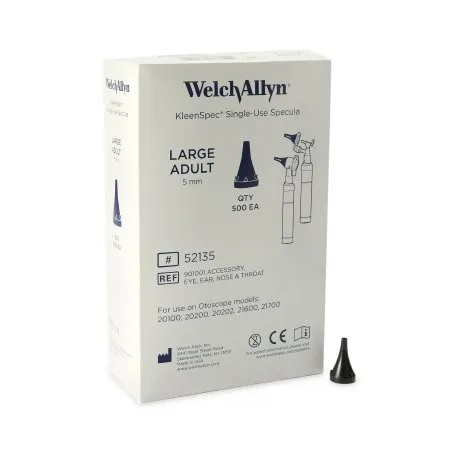 Welch Allyn - 52135 - 5mm Specula, For Use With Pneumatic, Operating & Consulting Otoscopes, 500/bg, 10 bg/cs