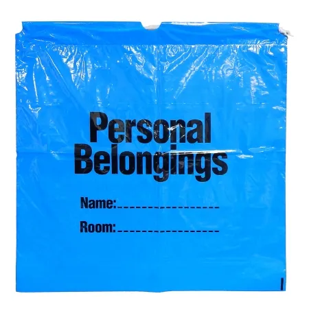 Medegen Medical Products - DSPB2020B - Patient Belongings Bag 20 X 20 Inch Plastic Drawstring Closure Blue