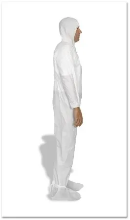 TrueCare Biomedix - TCBACV54ST-XL - Cleanroom Coverall with Hood and Boot Covers X-Large White Disposable Sterile
