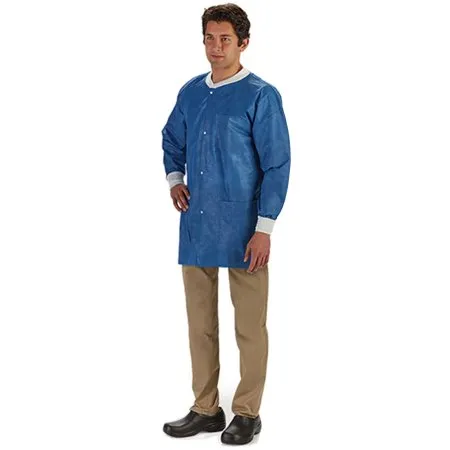 Graham Medical - LabMates - 85189 - Products  Lab Jacket  Blue Medium Hip Length Disposable