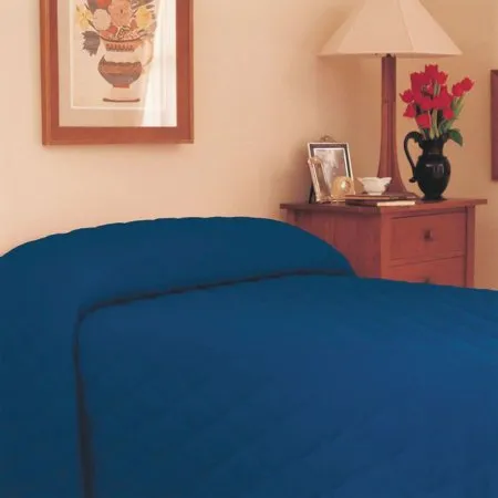 Lew Jan Textile - Quilted - V48-811FNA - Fitted Bedspread Quilted 71 W X 102 L Inch Cotton 50% / Polyester 50% Navy Blue