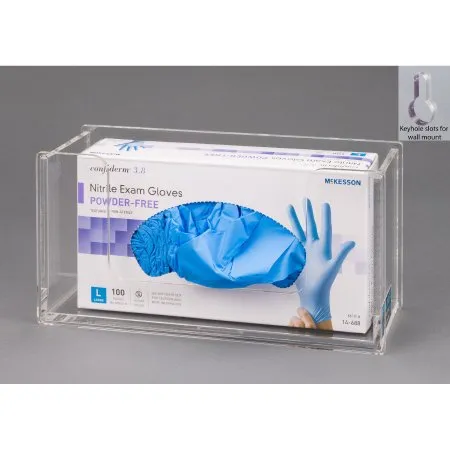 Poltex - ACGB1-W - Glove Box Holder Wall Mounted 1-Box Capacity Clear 10-1/4 W X 3-3/4 D X 15 H Inch Acrylic