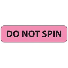 Precision Dynamics - MedVision - MV01FP1089 - Pre-printed Label Medvision Auxiliary Label Fluorescent Pink Do Not Spin Black Safety And Instructional 5-16 X 1-1/4 Inch
