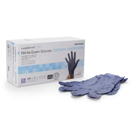 McKesson - McKesson Confiderm LDC - 14-6N48C - Exam Glove McKesson Confiderm LDC X-Large NonSterile Nitrile Standard Cuff Length Fully Textured Blue Chemo Tested / Fentanyl Tested