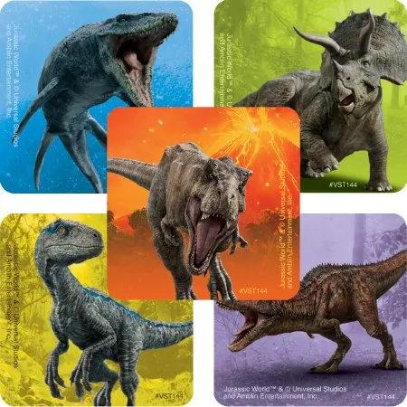 SmileMakers - Value Stickers - VST144R - Value Stickers 250 Per Roll Jurassic World Sticker 1.625 Inch