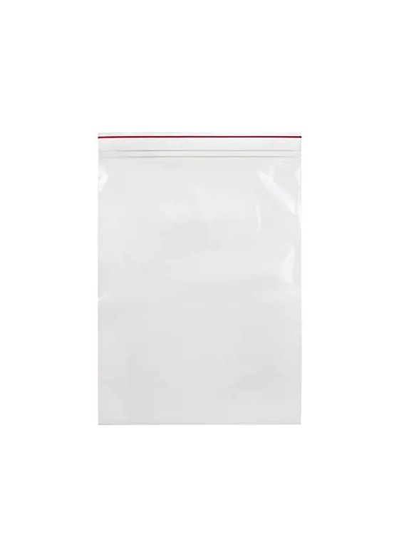 Minigrip - Red Line - MGRL6P1012 - Reclosable Bag Red Line 10 X 12 Inch Plastic Clear Zipper Closure