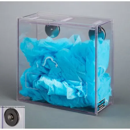 Poltex - BULKPPE10-M - PPE Dispenser Magnetic Mount Clear 4 X 10 X 10 Inch PETG Plastic