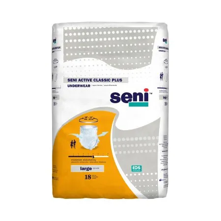 TZMO - Seni Active Classic Plus - S-LA18-AC2 -  Unisex Adult Absorbent Underwear  Pull On with Tear Away Seams Large Disposable Moderate Absorbency