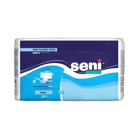 TZMO - Seni Classic Plus - S-LA25-BC2 -  Unisex Adult Incontinence Brief  Large Disposable Moderate Absorbency