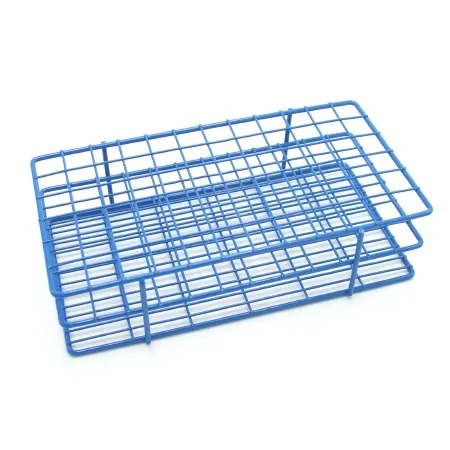 Heathrow Scientific - HS23072 - Wire Rack Test Tube Rack 72 Place 13 To 16 Mm Tube Size Blue 2-1/2 X 5 X 9-1/3 Inch