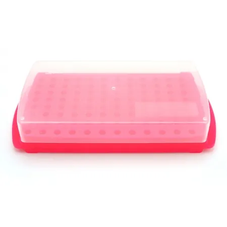 Heathrow Scientific - HS2345E - 96-well / Reversible Microcentrifuge Tube Rack 96 Place 0.5 Ml / 1.5 To 2.0 Ml Tube Size Pink 54 X 121 X 264 Mm