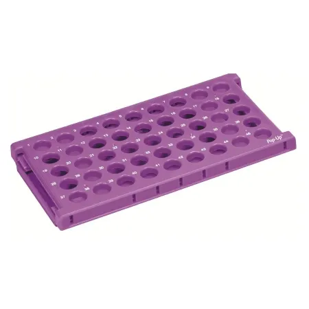 Heathrow Scientific - HS24318 - Pop-up Test Tube Rack 45 Place 15 Ml Tube Size Purple 72 X 137 X 255 Mm Expanded