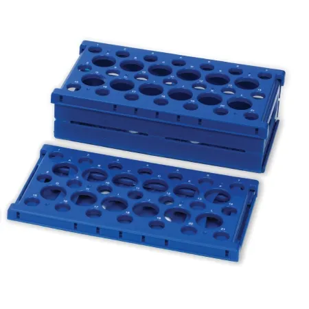 Heathrow Scientific - HS24320B - Pop-up Test Tube Rack Combo 12 / 21 Place 15 / 50 Ml Tube Size Blue 72 X 137 X 255 Mm Expanded