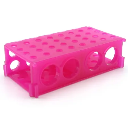 Heathrow Scientific - HS29022D - 4-way Test Tube Rack 80 Place 1.5 To 2.0 / 0.5 / 15 / 50 Ml Tube Size Pink 2-1/8 X 3-3/4 X 6-7/8 Inch