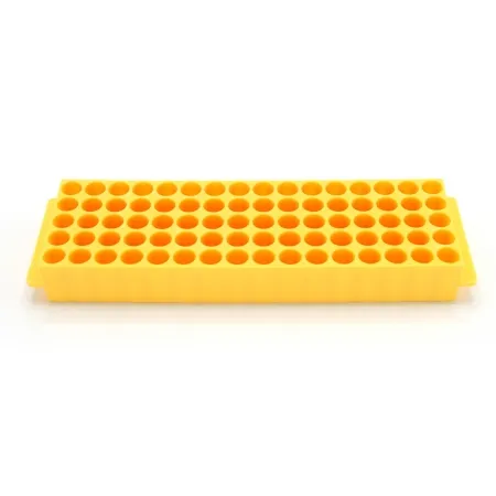 Heathrow Scientific - HS29025E - Fraction Collector Plate Microtube Rack 80 Place 1.5 To 2.0 Ml Tube Size Yellow 32 X 67 X 225 Mm