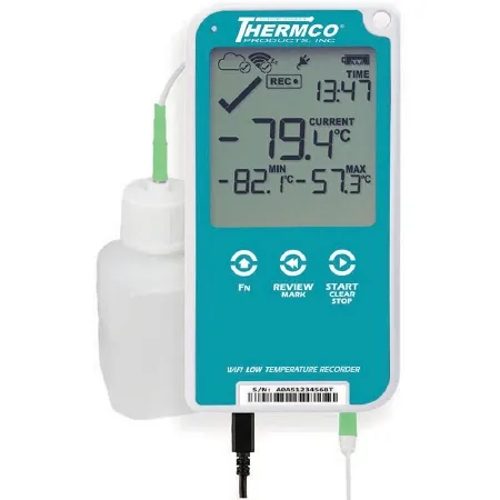 Thermco Products - LogTag - LTUTREL30WIFI - Ultra-low Temperature Vaccine Data Logger With Alarm Logtag Fahrenheit / Celsius -130° To +104°f (-90° To +40°c) External Probe Wall Mount Ac Adaptor / Usb / Battery Backup