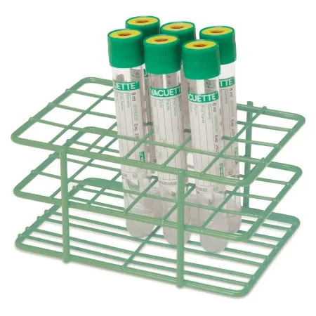 Market Lab - 2598-BL - Half Size Wire Rack Test Tube Rack 24 Place 10 Ml Tube Size Green