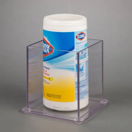 Poltex - SANICLOR1-CT - Sanitizer Wipe Holder Poltex Counter Top 1 Tub Of Sanitizer Wipes Clear 6 X 5.1 X 5.1 Inch Petg