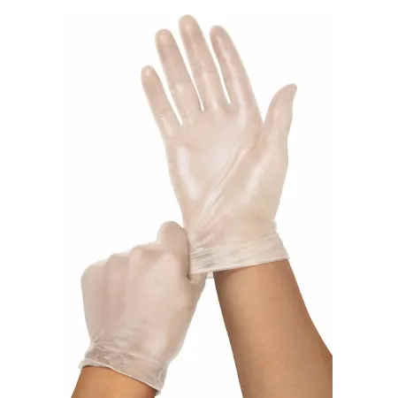 Medline - PVC512 - Exam Glove Medium Nonsterile Vinyl Standard Cuff Length Smooth Clear Not Rated