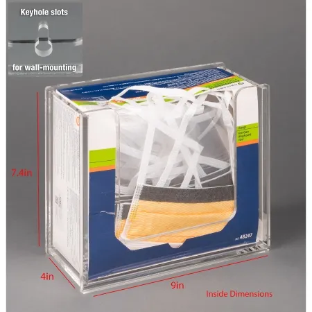 Poltex - SURGMSK-W - Surgical Shield Mask Dispenser Poltex Wall Mount 1 Box Of Surgical Masks Clear 9 X 7-3/4 X 4 Inch Acrylic