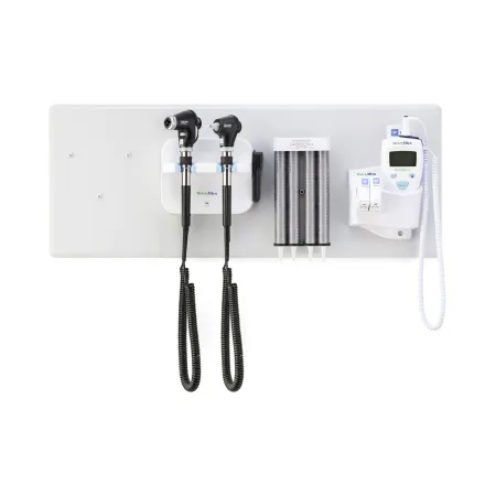 Welch Allyn - Green Series 777 - 777-PM3WXS-US - Wall Transformer Green Series 777 Welch Allyn Green Series 777 Integrated Wall System With Panoptic Plus Led Ophthalmoscope, Macroview Plus Led Otoscope For Iexaminer, Ear Specula Dispenser, And Suretemp Pl