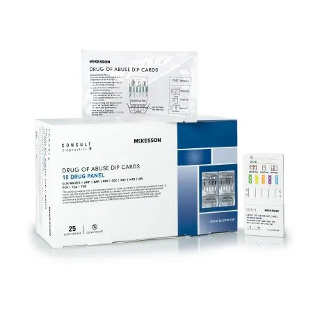 McKesson - 16-DTDC10P - Consult Drugs of Abuse Test Kit Consult 10 Drug Panel with Adulterants AMP  BAR  BZO  COC  mAMP/MET  MTD  OPI  PCP  TCA  THC Urine Sample 25 Tests CLIA Waived