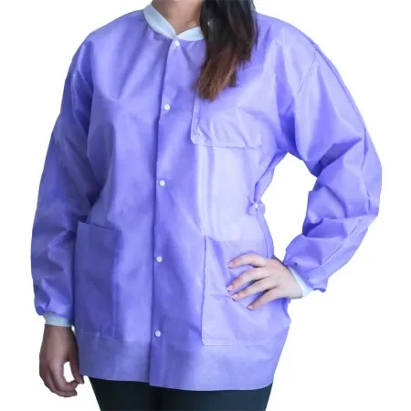 Dukal - FitMe - UGJ-6504-L - Lab Jacket Fitme Purple Large Hip Length 3-layer Sms Disposable