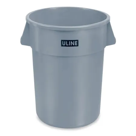 Uline - H-3688GR - Trash Can Uline 44 Gal. Round Gray Lldpe Open Top