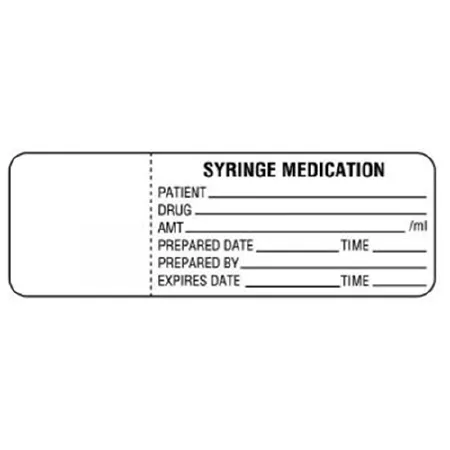 United Ad Label - UAL - ULFP31223 - Pre-printed Label Ual Anesthesia Label White Paper Syringe Medication Patient_drug_amt_prepared Date_tm_prepared By_exp Date_ Black Syringe Label 1 X 3 Inch