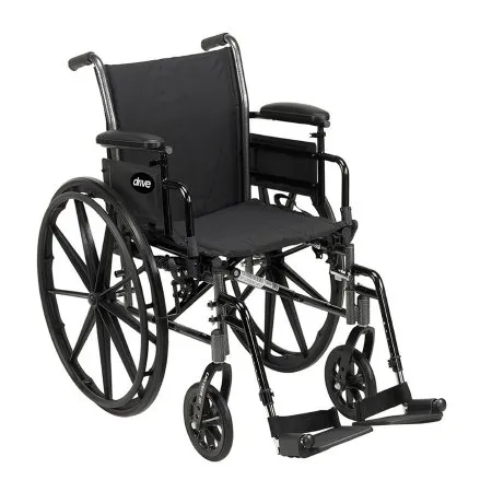 Drive Medical - drive Cruiser III - K320DDA-ELR - Lightweight Wheelchair drive Cruiser III Dual Axle Desk Length Arm Elevating Legrest Black Upholstery 20 Inch Seat Width Adult 300 lbs. Weight Capacity
