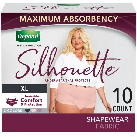 Kimberly Clark - Depend Silhouette - 54238 -  Female Adult Absorbent Underwear  Pull On with Tear Away Seams X Large Disposable Heavy Absorbency