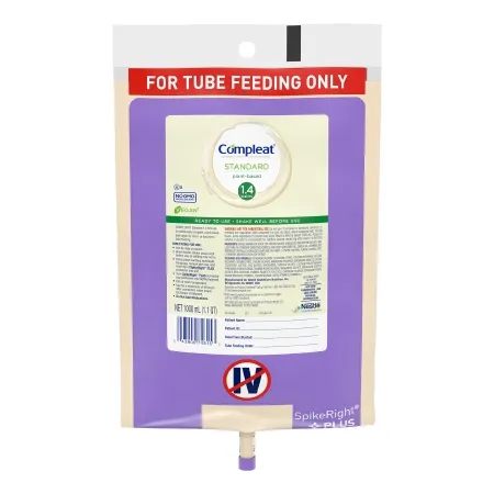Nestle Healthcare Nutrition - 00043900349275 - Nestle Compleat Standard 1.4 Cal Tube Feeding Formula Compleat Standard 1.4 Cal Vanilla Flavor Liquid 1000 mL Ready to Hang Prefilled Container