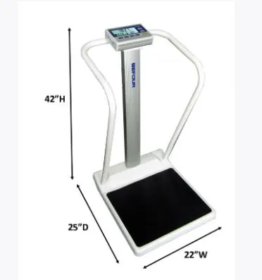 Befour - MX310-KG - Column Scale with Handrail Befour Digital Display 1000 lbs Silver Battery Operated