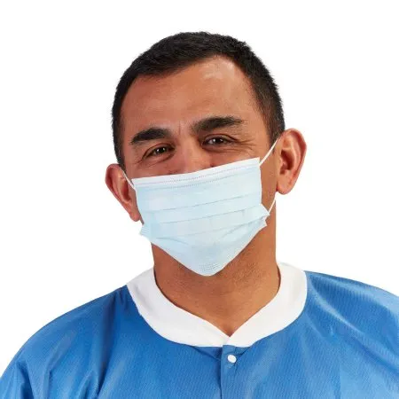 Graham Medical Products - Graham ProDefense Metal Free - 88589 - Procedure Mask Graham ProDefense Metal Free Metal Free Pleated Earloops One Size Fits Most Blue NonSterile ASTM Level 1 Adult