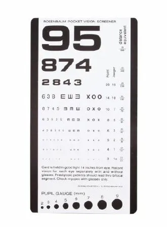 Dukal - Tech-Med - 3053 - Eye Chart Tech-med 14 Inch Distance Acuity Test