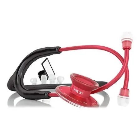 MDF Instruments Direct - ACOUSTICA - MDF747XPR11 - Clinician Stethoscope Acoustica Black / Red 1-tube 21 Inch Tube Double Sided Chestpiece