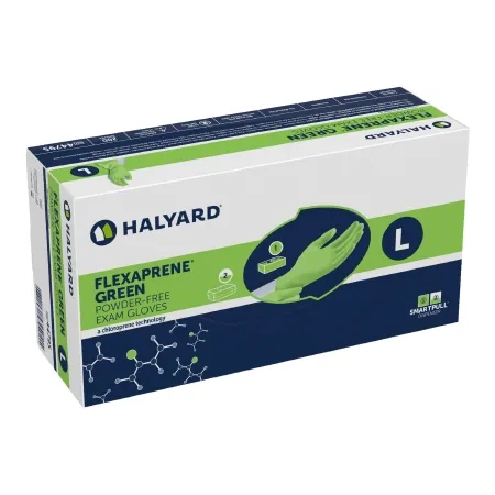 O&M Halyard - FLEXAPRENE GREEN - 44795 - Exam Glove Flexaprene* Green Large Nonsterile Chloroprene Standard Cuff Length Textured Fingertips Green Not Rated