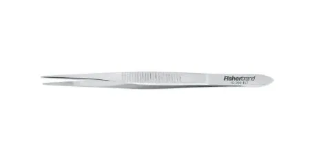 Fisher Scientific - Fisherbrand - 12-000-157 - Tweezers Fisherbrand Medium Stainless Steel Nonsterile Nonlocking Thumb Handle Straight Fine, Serrated Tips