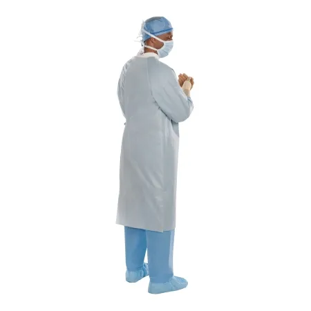 O&M Halyard - Aero Chrome - 44661NS - Surgical Gown Aero Chrome Small / Medium Blue Nonsterile Aami Level 4 Disposable
