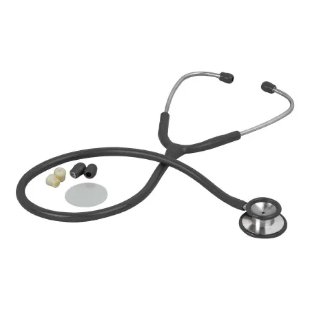 Veridian Healthcare - 05-10501 - Clinician Stethoscope Veridian Black 1-tube 25 Inch Tube Double Sided Chestpiece