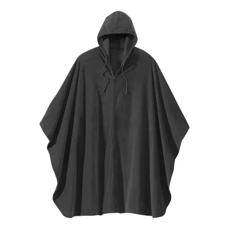 Silverts Adaptive - SV27100_BLK_OS - Wheelchair Cape With Hood Silverts Black One Size Fits Most Front Opening Zipper Closure Unisex