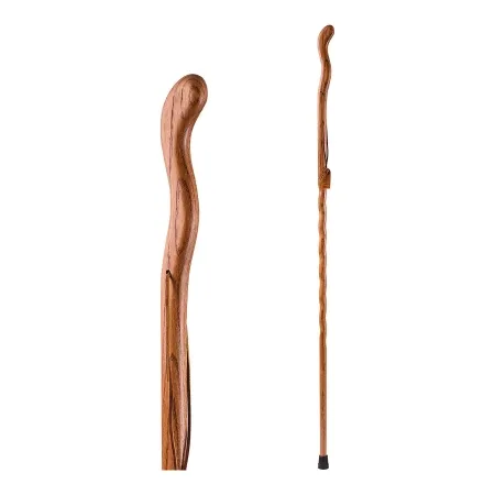 Mabis Healthcare - Brazos Twisted Fitness Walker - 602-3000-1092 - Walking Stick Brazos Twisted Fitness Walker Wood 55 Inch Height Tan