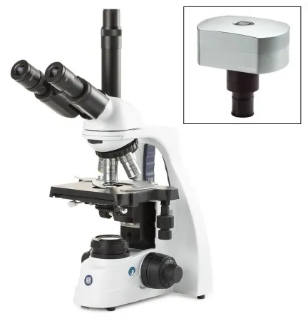 Globe Scientific - bScope - EBS-1153-EPLI-DC18 - Bscope Compound Microscope Bundle Trinocular Head E-plan Ios 4x, 10x, S40x, S100x Oil Immersion 120 To 240v Rackless Mechanical Stage