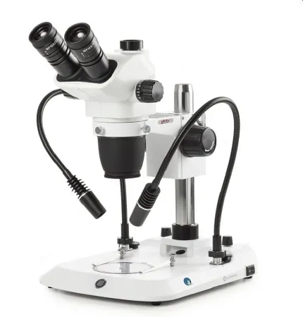 Globe Scientific - Nexius Zoom EVO - ENZ-1703-PG - Nexius Zoom Evo Stereo Microscope Trinocular Head Plan Achromatic 0.65x To 5.5x Zoom With Clip Stops 120 To 240vac Plain Stage With Clips And Clear Plates